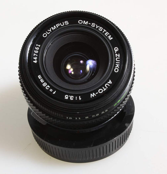Olympus 28MM F3.5 Wide Angle SLR DSLR Olympus OM Mount Camera Lens (Renewed)