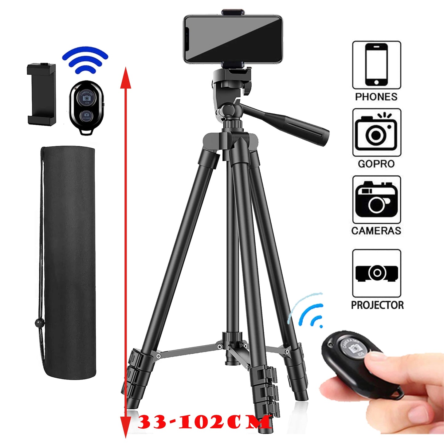 Phone Tripod For Video Recording Phone Tripod Stand with Bluetooth Remote Universal Camera Phone Photography Stand For SLRCamera