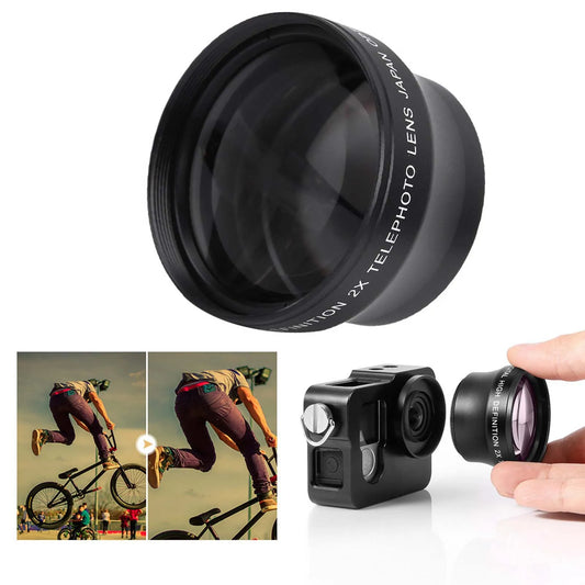 2X Lens Camera Lens 2X Magnification High Definition Converter Telephoto Lens for 37mm Mount Camera Lens High Definition Lens