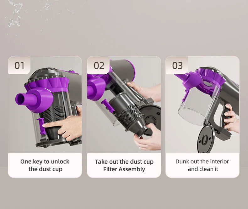 600W Portable Corded Handheld Vacuum Cleaner 18KPa Powerful Low Noise 48dB 4-in-1 Lightweight Stick Design for Household Use