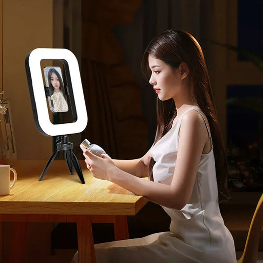 Live streaming Handheld Ring Fill Light Rechargeable 4000mAh Adjustable Brightness RGB Lights Phone Camera Portable Selfie Light