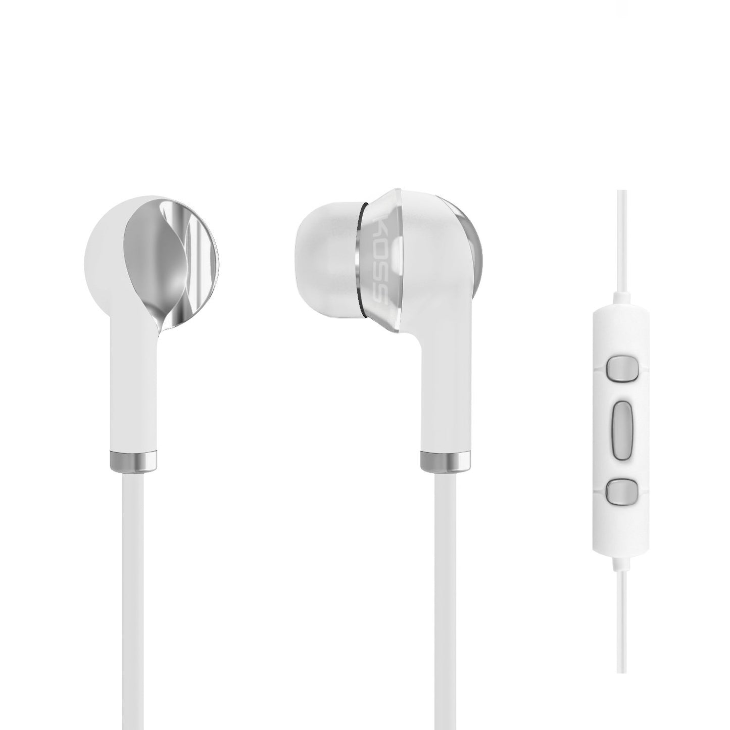 Koss iL200w KTC Aluminum Ear Buds with In-Line Controls for iPhone/iPad/iPod White