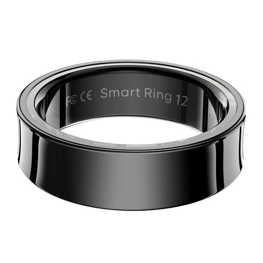 EOGBM Smart Rings for Men Fitness Trackers for Women - Sleep Tracking Wearable - Heart Rate - Blood Oxygen - IP68 Waterproof (Black 12#)