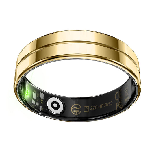 Smart RingFitness Tracker Ring for Men/WomenUltra Thin Smart Rings with Calories/Heart Rate/Blood Oxygen/Sleep MonitoringNo Subscription Fee5ATM WaterproofAPP for iOS & Android(Gold8#)