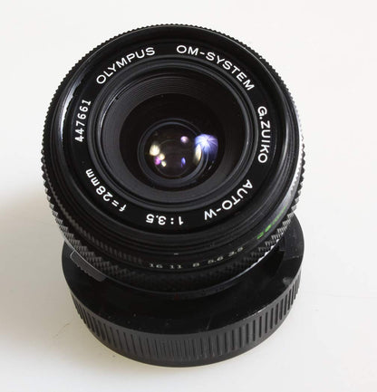 Olympus 28MM F3.5 Wide Angle SLR DSLR Olympus OM Mount Camera Lens (Renewed)