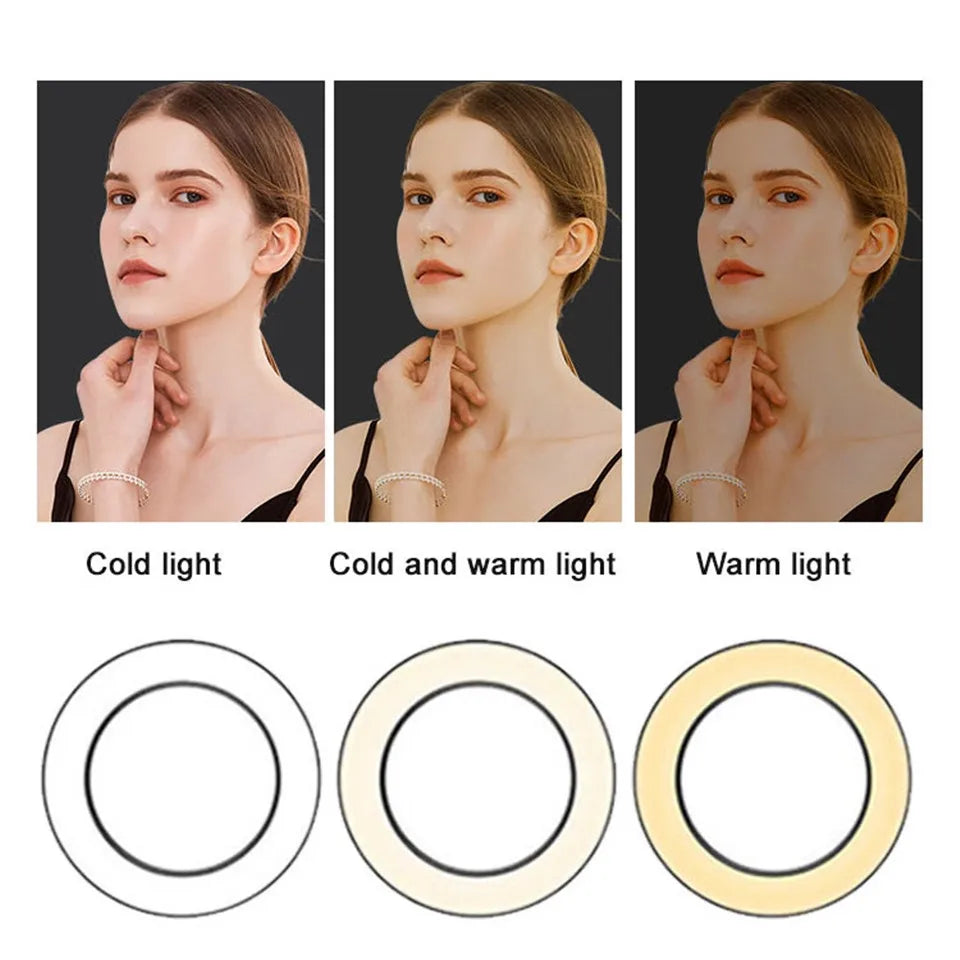 26/33cm Photo Ring light Led Selfie Ring Light Phone Bluetooth broadcast bracket Photography Lighting With Tripod
