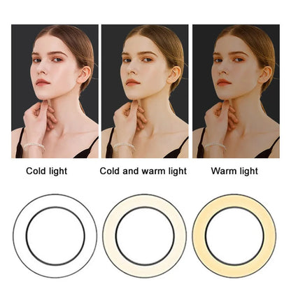 26/33cm Photo Ring light Led Selfie Ring Light Phone Bluetooth broadcast bracket Photography Lighting With Tripod