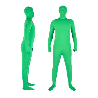 Unisex Adult Green Bodysuit Stretch Costume 160/170/180cm Full Body Photography Chromakey Green Suit for Video Festival Cosplay