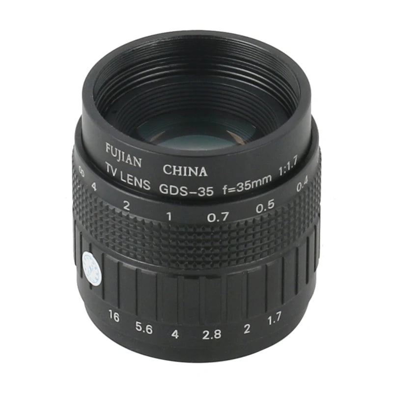 Wide Field High Working Distance 35mm Fixed Focus CCTV CS C Mount Lens Manual Zoom Industria Lens For Digtal Microscope Camera