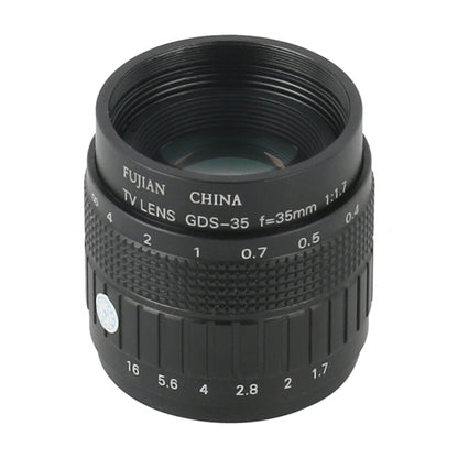 Wide Field High Working Distance 35mm Fixed Focus CCTV CS C Mount Lens Manual Zoom Industria Lens For Digtal Microscope Camera