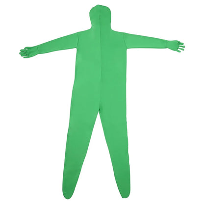 Unisex Adult Green Bodysuit Stretch Costume 160/170/180cm Full Body Photography Chromakey Green Suit for Video Festival Cosplay