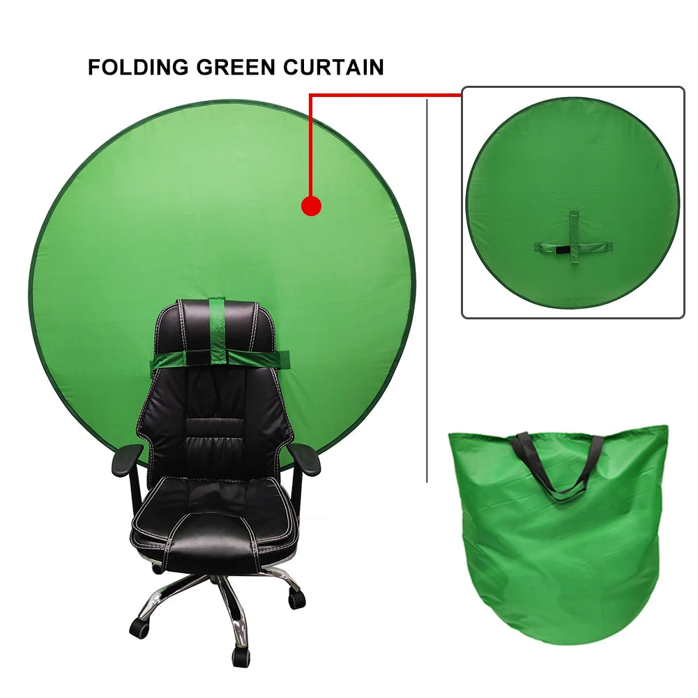 Portable 110cm Green Screen Photo Backdrops Chromakey Cloth High Color Saturation Photography Background for Live Video Studio