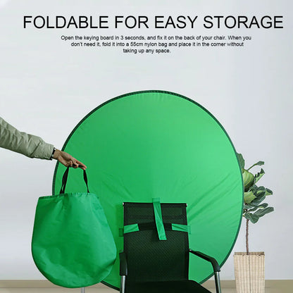Portable 110cm Green Screen Photo Backdrops Chromakey Cloth High Color Saturation Photography Background for Live Video Studio