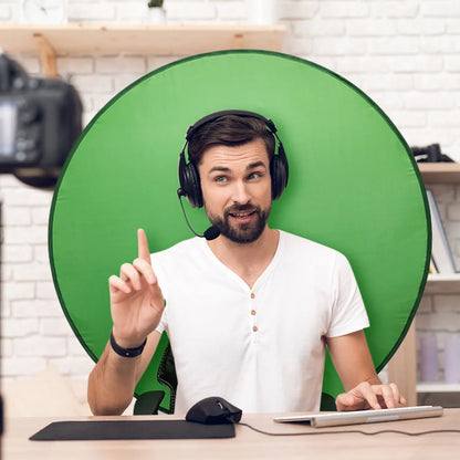Portable 110cm Green Screen Photo Backdrops Chromakey Cloth High Color Saturation Photography Background for Live Video Studio