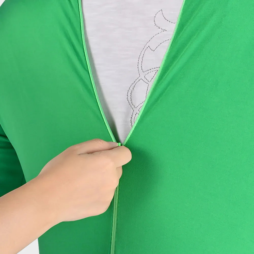 Unisex Adult Green Bodysuit Stretch Costume 160/170/180cm Full Body Photography Chromakey Green Suit for Video Festival Cosplay