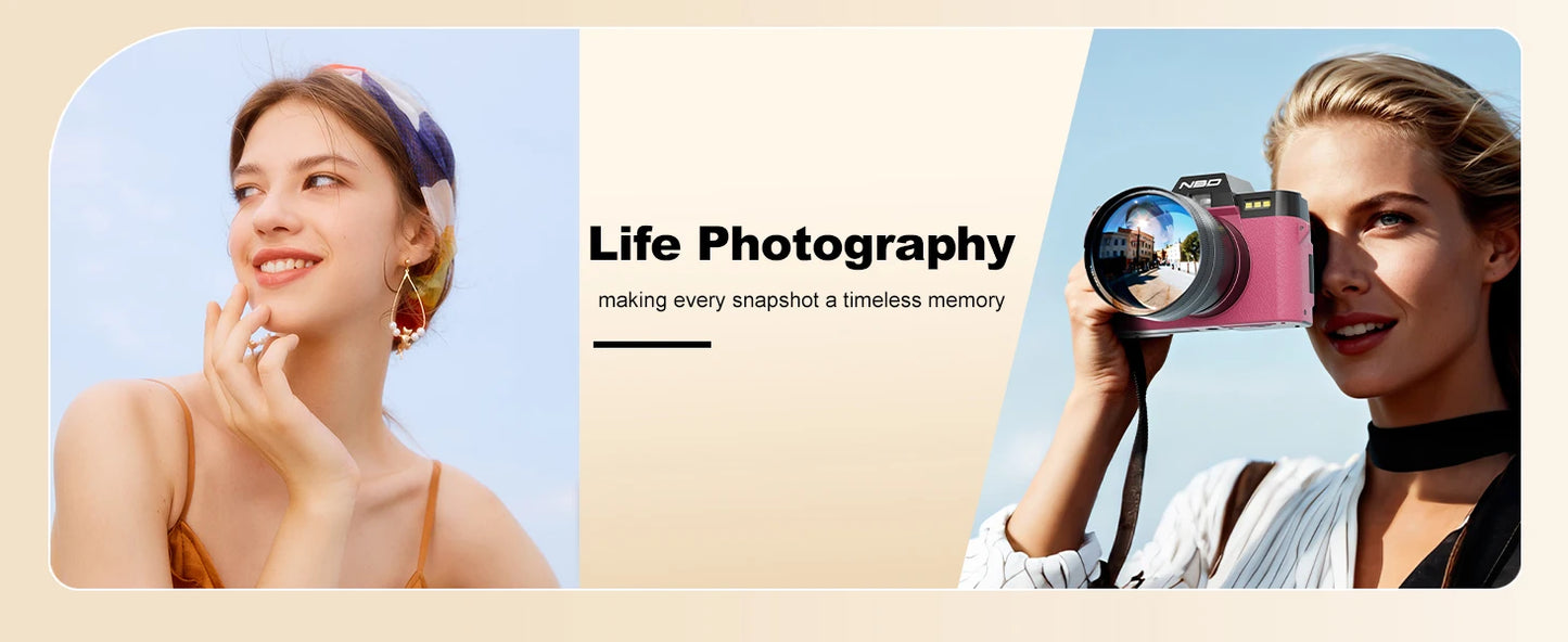 Professional Digital Camera 64MP&8K Video/Vlog Photography for Girls with App Control AF Focus Travel Camera Beginners Gifts