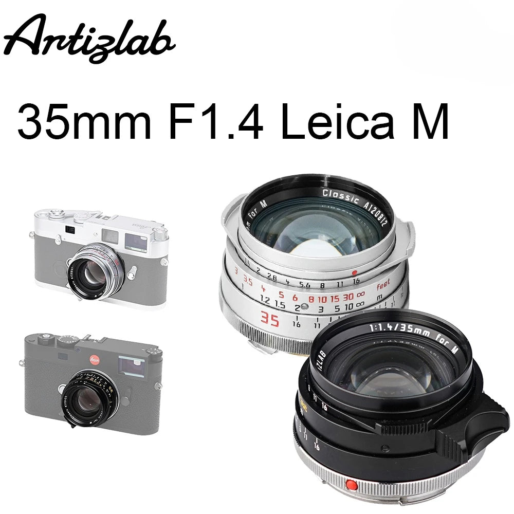 Artizlab 35mm F1.4 Full Frame Camera Lens For Leica M Mount For Leica M240 M3 M6 M7 M8 M9 M9p M10