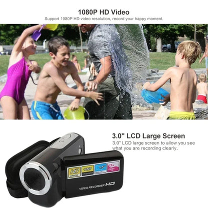 Mini Video DV Camcorder, 16MP 2 Inch LCD Digital Camera with LED Flash, Handheld Portable Home Outdoor Video Recorder Gift