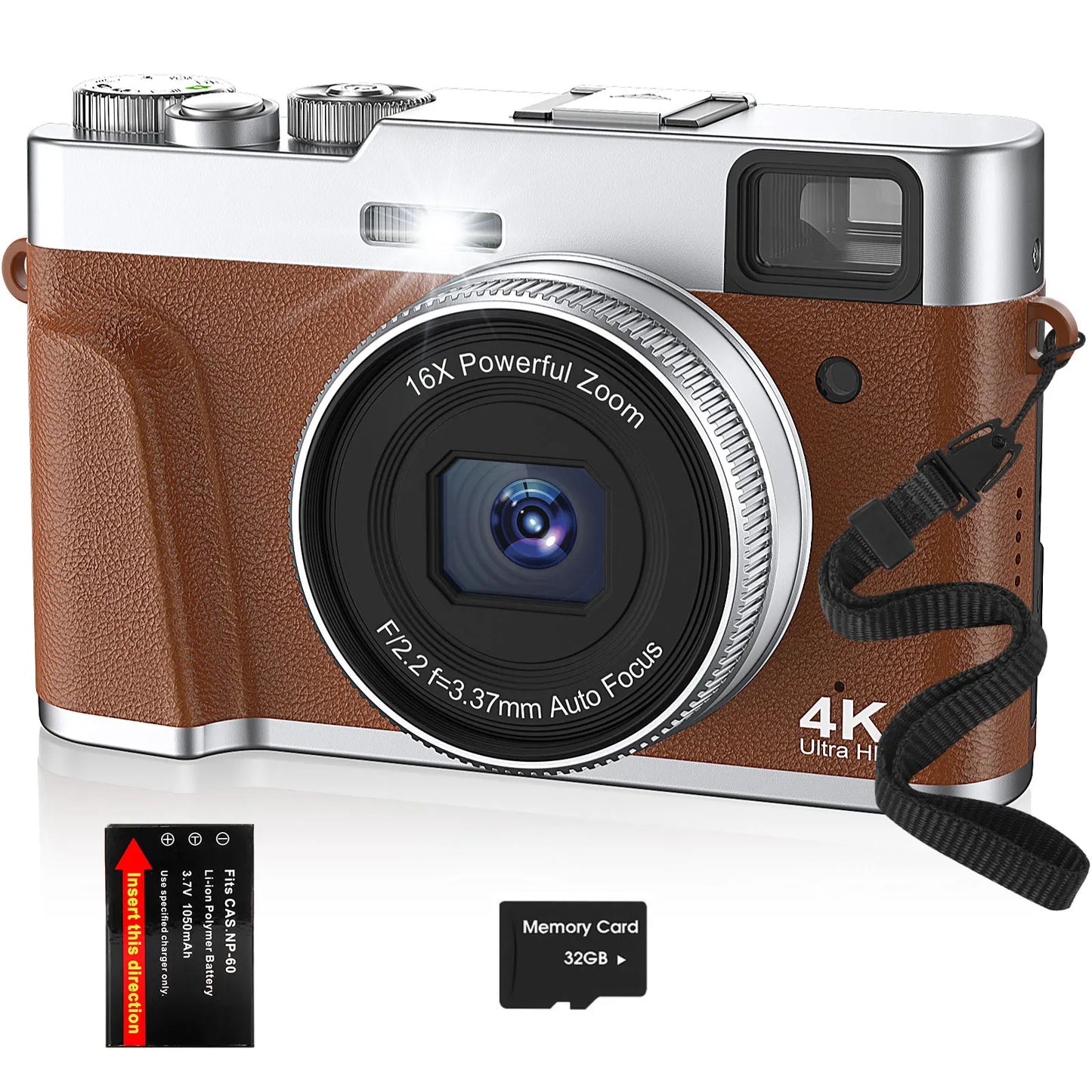 9PC 4K Digital Camera, 48MP Vlog , 16X Zoom, Auto Focus, 2.8'' Screen Photography Travel Selfie Household Professional Camera.