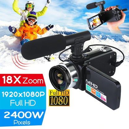 Classic 24MP Camcorder Digital Video Camera 3 Inch LCD Screen 18x Digital Zoom Camera D08A HD Digital Video Camera For Travel
