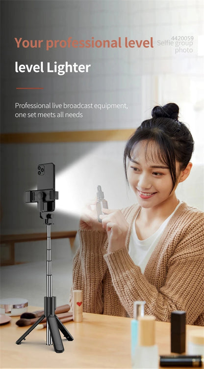 FGCLSY New Tripod for Smartphone Camera,Stand with Bluetooth shutter and light,Wireless Selfie Stick brackets with Phone Holder