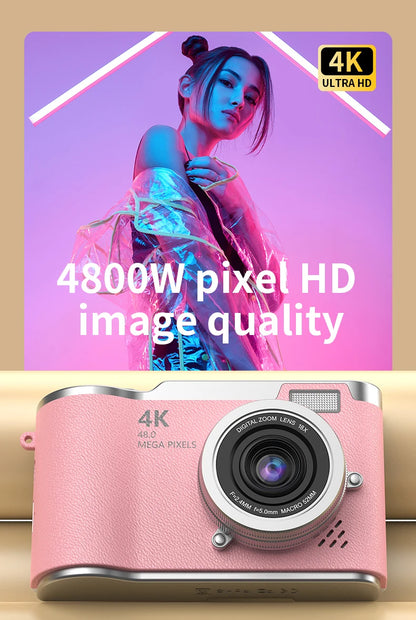 Digital Camera 4K 48MP Photography Camera Video Camcorder Rechargeable Cameras 2.4 inch Screen Camcorder for Kid Adult Beginners