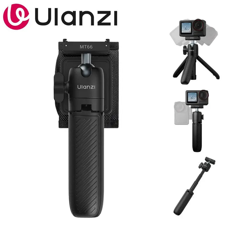 Ulanzi MT66 ClipMate Tripod With Action Connector 3-in-1 Backpack Clip Selfie Stick Tripod For DJI Action 5 Pro/4/3 Vlog Travel