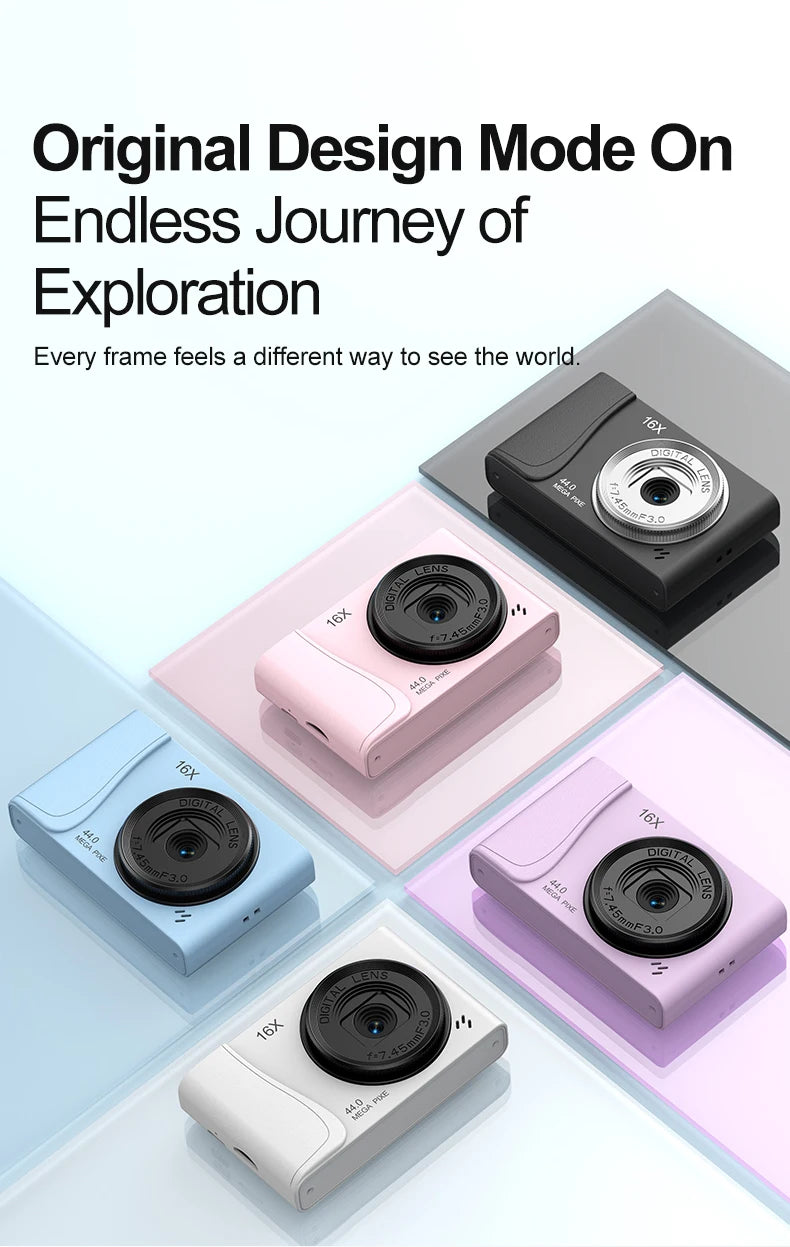 Retro CCD 24 Million Pixels Camcorder 4K Digital Camera 16x Zoom Compact Cameras Auto Focus for Adult Beginners Kids Photograph
