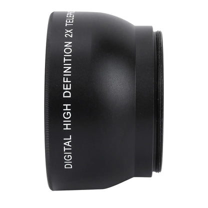 2X Lens 52mm 2X Magnification HD  Converter Telephoto Lens for 52mm Mount Camera 52mm Mount Camera Lens High Definition Lens