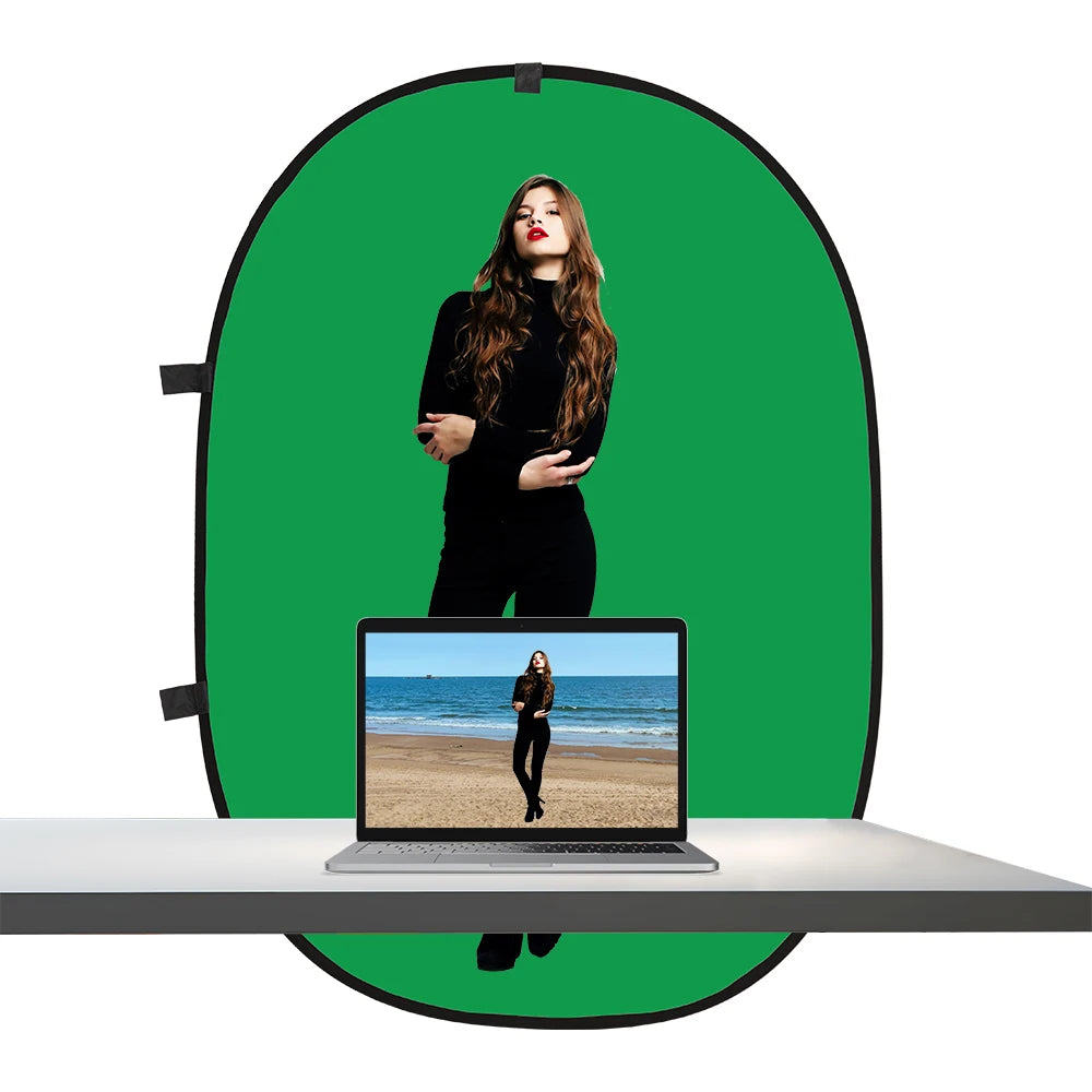 1.5x2M Green Blue Screen Live Streaming Foldable Photography Studio Backdrop Double Sided Background Artistic Graduation Photo