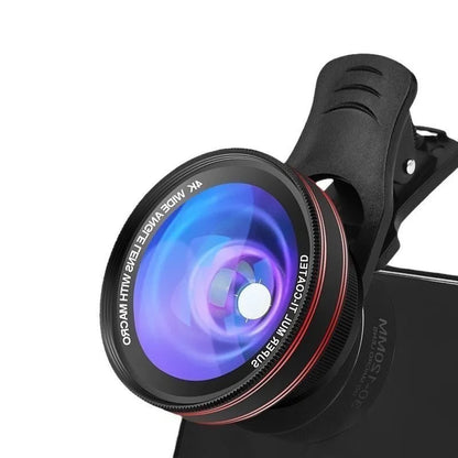 2 Functions Mobile Phone Lens 0.45X Wide Angle Len & 12.5X Macro HD Camera Lens Universal for iPhone Android Phone
