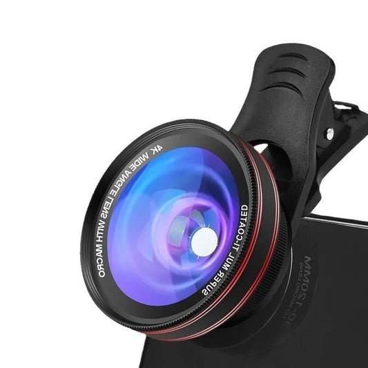 2 Functions Mobile Phone Lens 0.45X Wide Angle Len & 12.5X Macro HD Camera Lens Universal for iPhone Android Phone