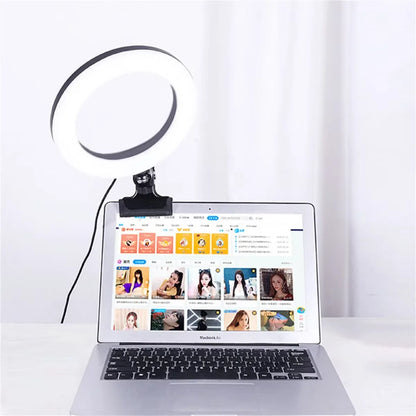 LED Selfie Ring Light 6-inch USB Plug 3-tone Lighting Photography Light Video Recording Live Broadcast Fill Light