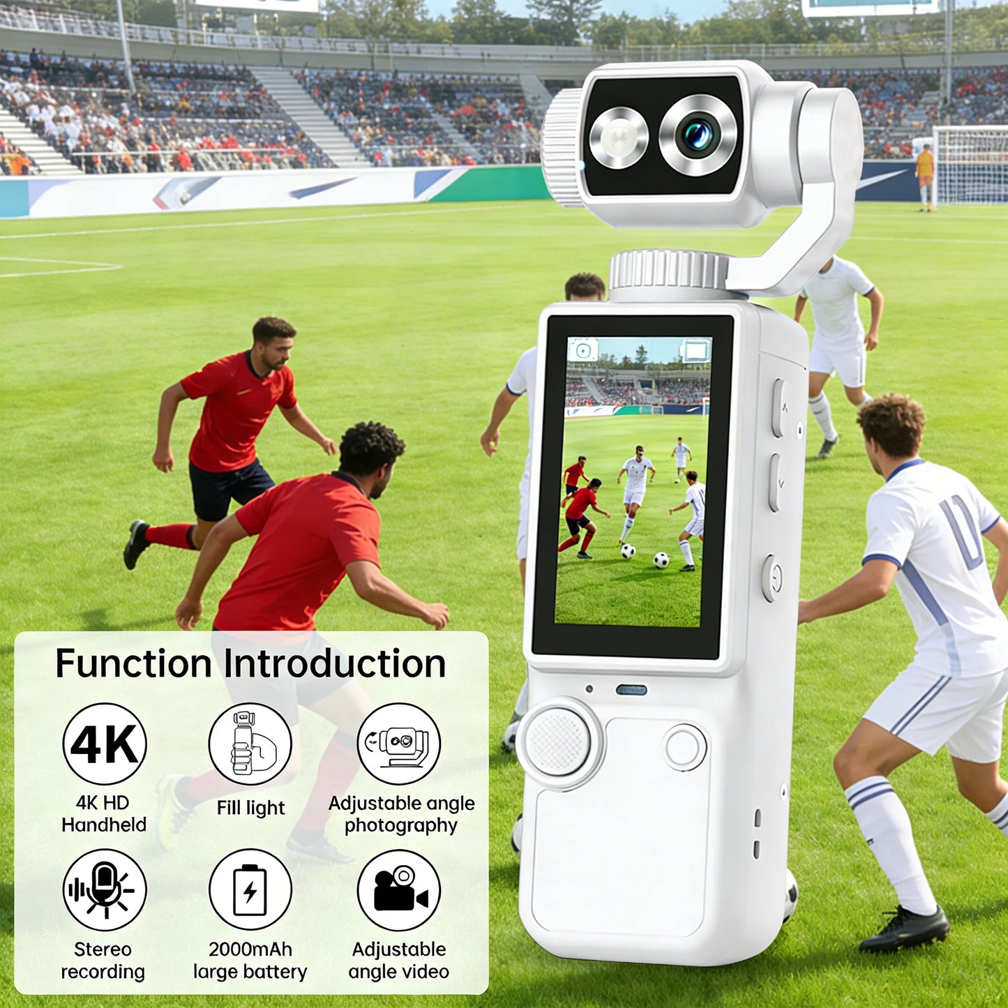 2026 new 4K Vlog camera portable pocket sports camera touch screen 16x optical autofocus anti-shake camera video 180° lens flip