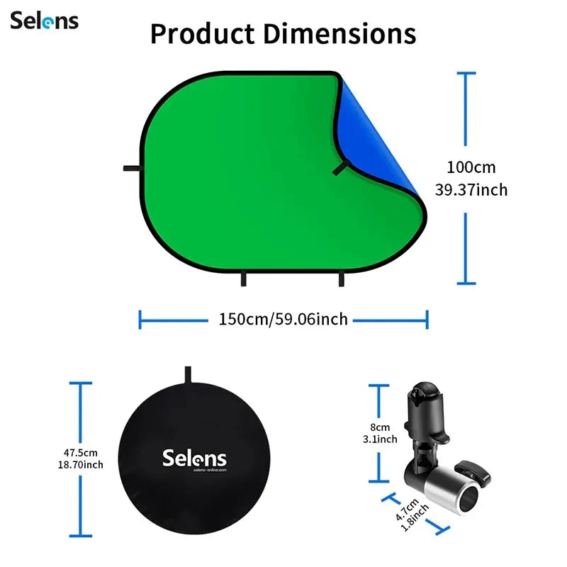 Selens Green Screen Photo Background New Collapsible Portable Reflector Blue Studio Light Reflector For Photography Props Parts