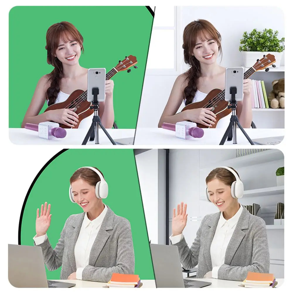 Green Blue Double-sided Screen Background Cloth Circular Foldable Photography Studio Backdrop Chromakey with Storage Bag