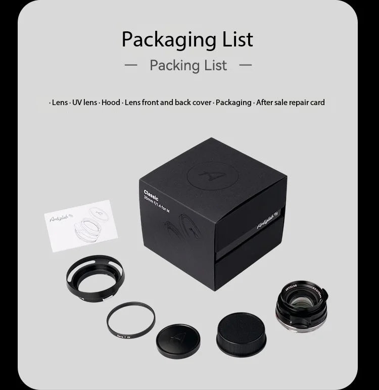 Artizlab 35mm F1.4 Full Frame Camera Lens For Leica M Mount For Leica M240 M3 M6 M7 M8 M9 M9p M10