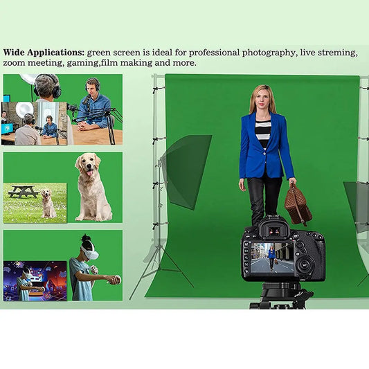 Live Streaming Green White Black Pure Cotton Chromakey Backdrop Cloth Photography Background Screen