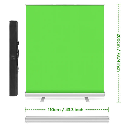 Green Screen,Portable Pull Up Wrinkle Resistant Polyester Green Background Screen, Chroma Key Green Panel For Video Live Game