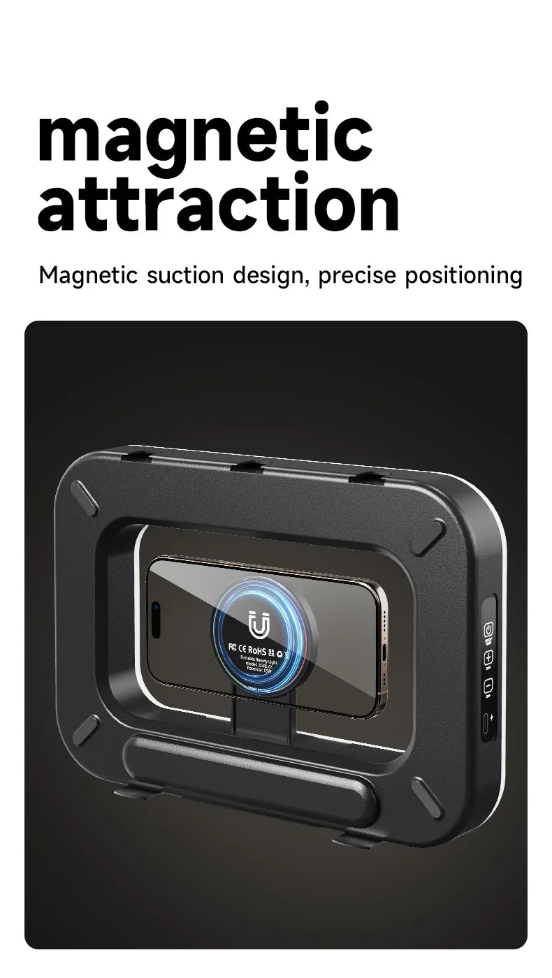 RGB Magnetic Handheld Ring Fill Light - Rechargeable for Phone Live Streaming, Photography, Desktop & Camera Cage Selfie Lightin