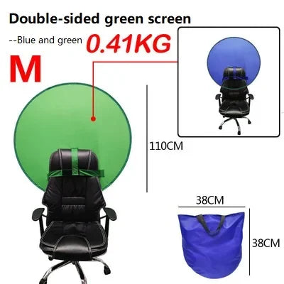 Portable 110cm Green Screen Photo Backdrops Chromakey Cloth High Color Saturation Photography Background for Live Video Studio
