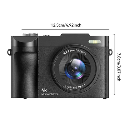 Digital Camera for Photography Camera with 2.8" 180° Flip Screen 16X  Shoot Camara with 32GB Micro SD Card for Beginner Gifts