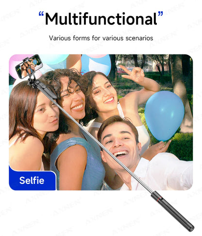 F16 Selfie Stick Tripod with 1708mm Long 8-Section Pole, Bluetooth Remote, 360° Rotation, 1/4 Interface, for Phone Camera Vlog