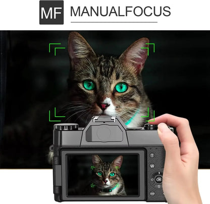 4K Compact Digital Photography Camera 16X 48MP Electronic Image Stabilization vlog Tiktok Ins Youtube Camcorder 3" Flip Screen