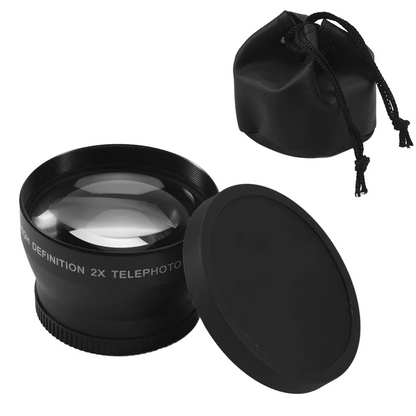 CABE-52Mm 2X Magnification Telephoto Lens For Nikon AF-S 18-55Mm 55-200Mm Lens Camera
