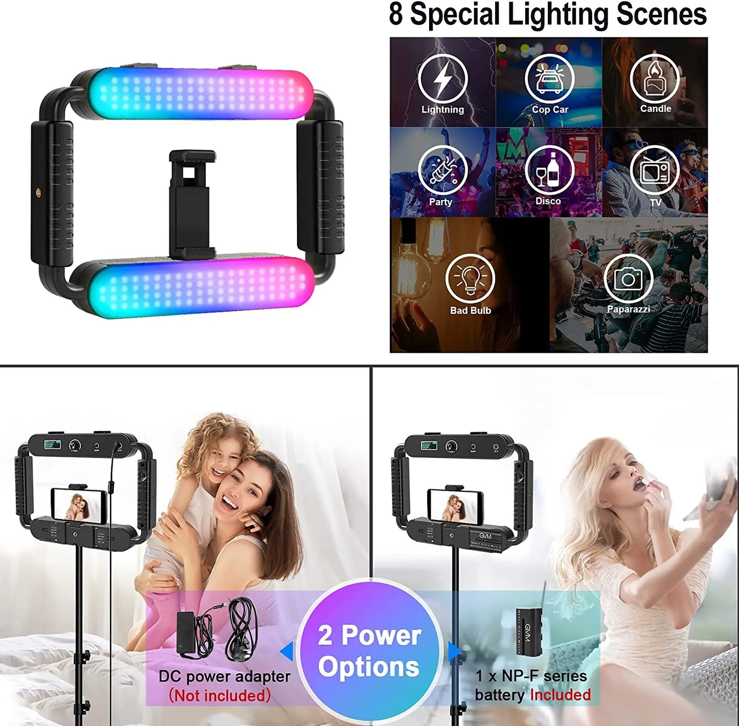 Camera Video Stabilizer Selfie Professional Video Equipment for Phone/Action Camera Vlog