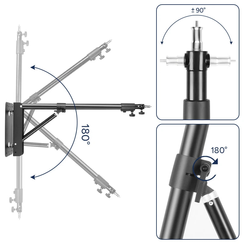 22" Ring Light Kit With Boom Arm Stand, 3200-6500k Dimmable Led Video Light,With Carrying Bag For Phone,Barber Shop,Beauty Room