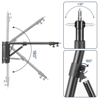 22" Ring Light Kit With Boom Arm Stand, 3200-6500k Dimmable Led Video Light,With Carrying Bag For Phone,Barber Shop,Beauty Room