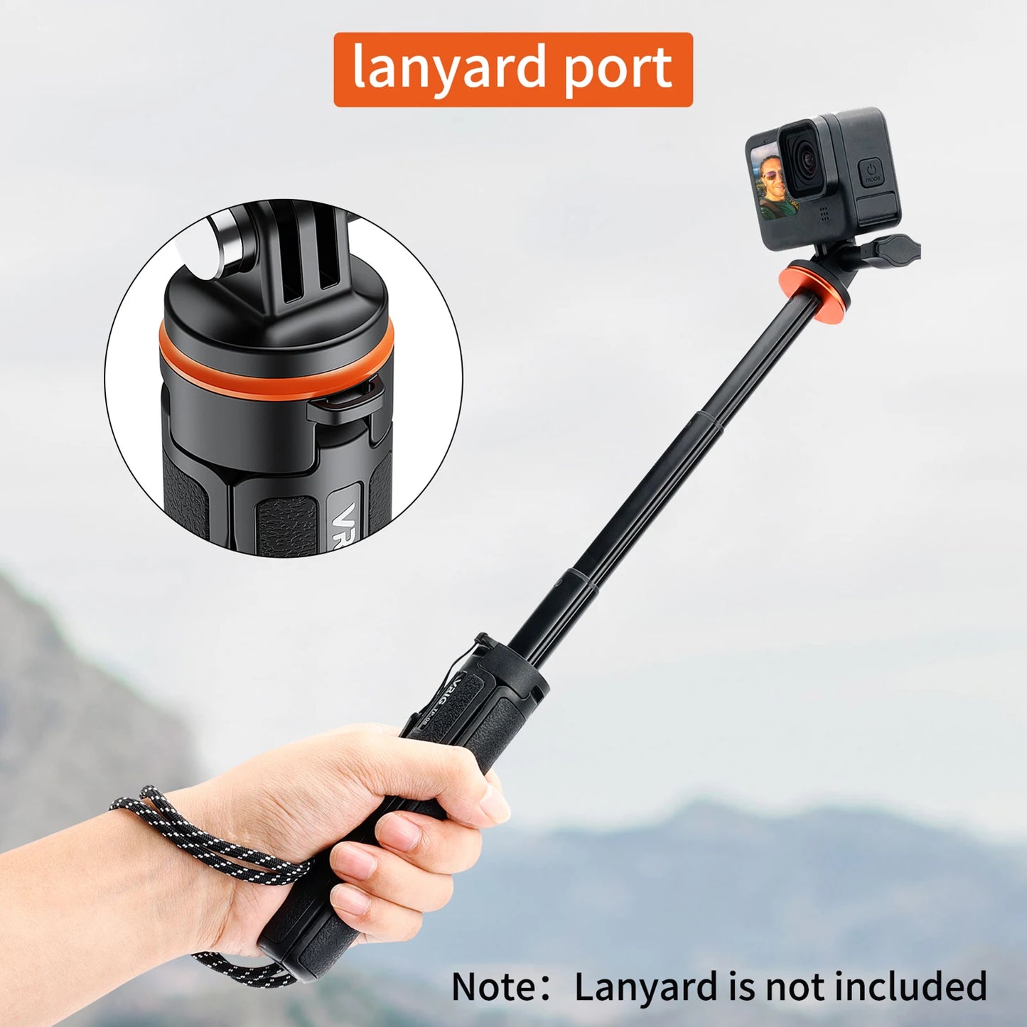 VRIG TP-08 TP-06 Tripod Stand Selfie Stick Aluminum Alloy with 1/4 Inch Screw Cold Shoe Mount 360° Rotatable 1.5kg Load Capacity