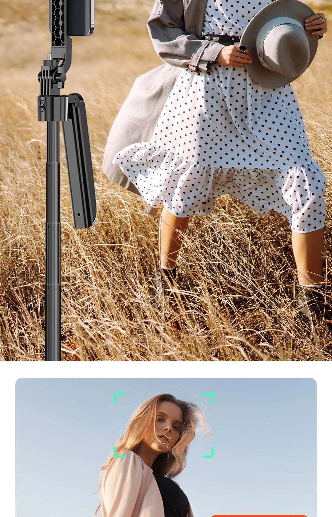 360° AI Face Tracking Gimbal Stabilizer Anti-Shake Telescopic Selfie Stick Tripod Phone Holder Smartphone Vlog Live Photography